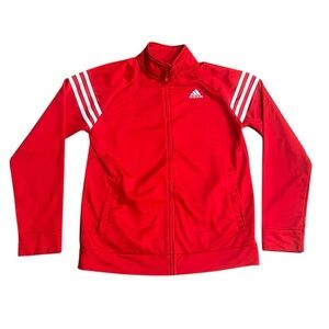 Boys Adidas Red & White Track Jacket XL